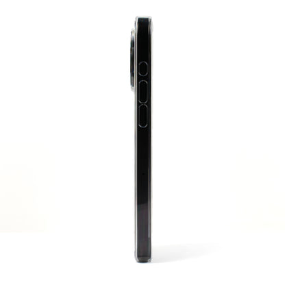 Side image of SKNS CLEAR Magnetic showing slim profile and precise cutout around volume buttons