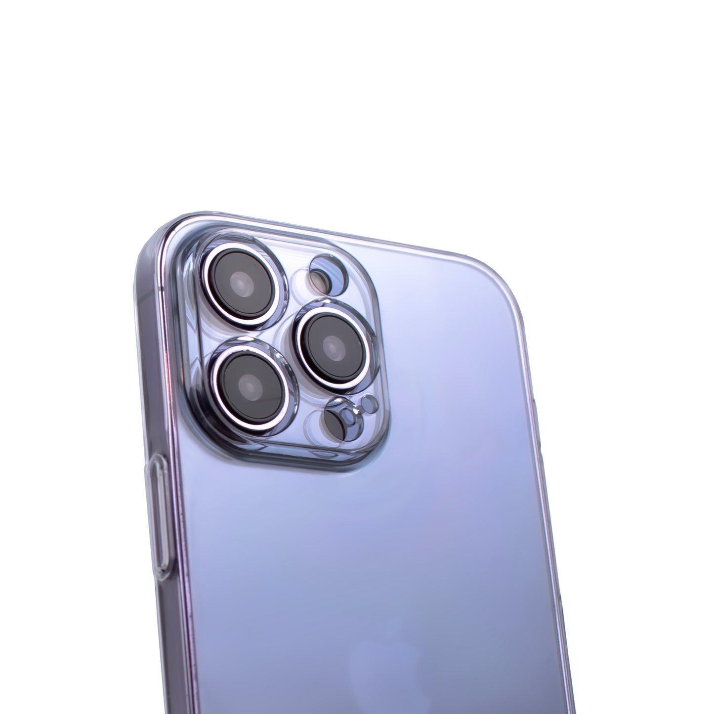 Angled side view of the slim SKNS CLEAR case, highlighting precision fit