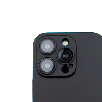 close up image of the SKNS THIN V2 Matte Soft touch iPhone 13 & 14 Pro Max's Camera with full lens covers