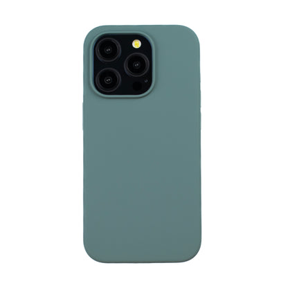 Front image of the SKNS SILICONE Magnetic iPhone 15 Pro case in forest green