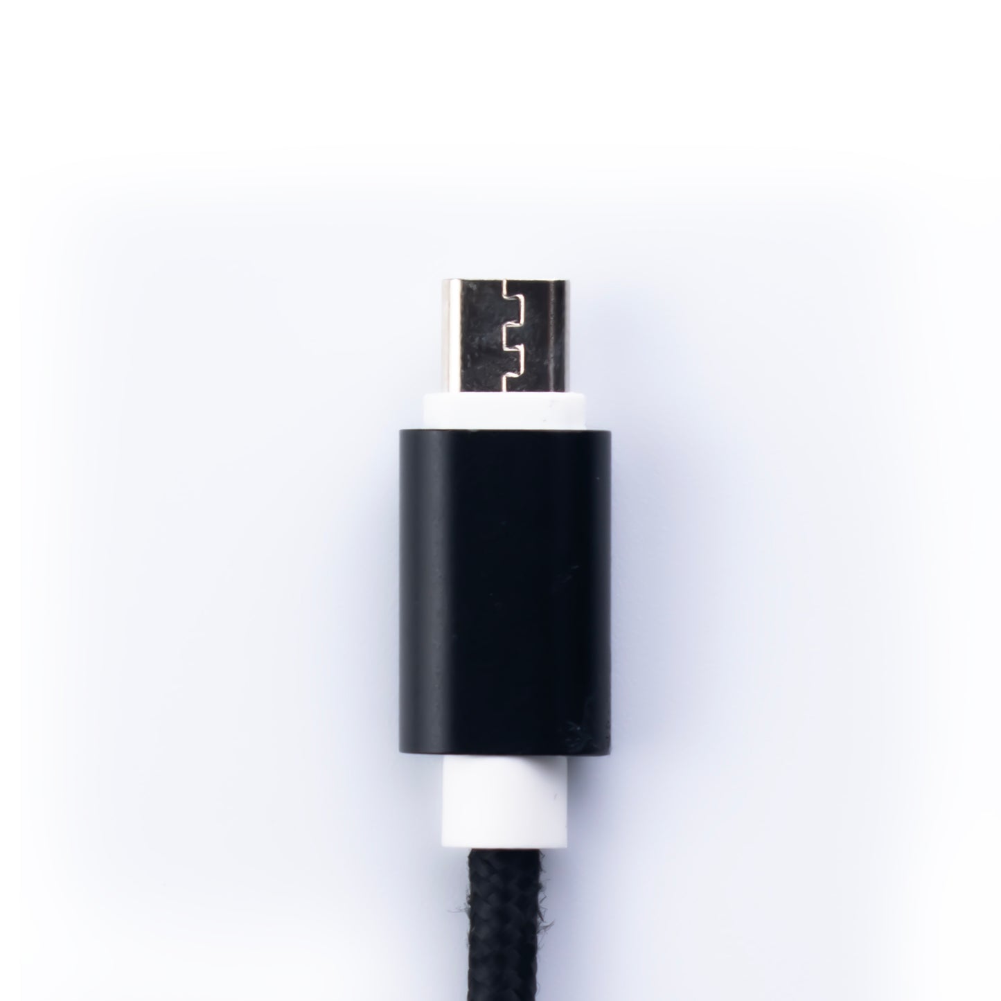 close up image of the micro usb connector for the SKNS nylon braided cable