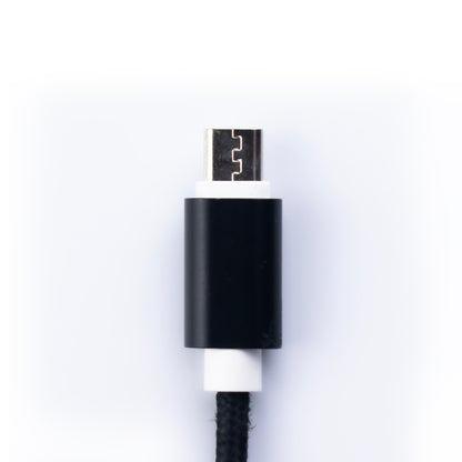 close up image of the micro usb connector for the SKNS nylon braided cable